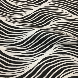 Ткань Duck, 180 см, волнистые полосы чёрные