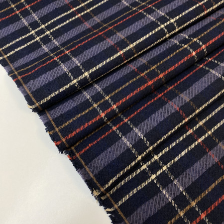 Фланель клетка, 150 см, серия J573С темно-фиолетовая