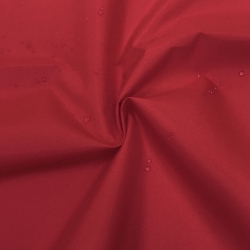 Курточная ткань с велюр эффектом, ПУ, 150 см., однотон красный