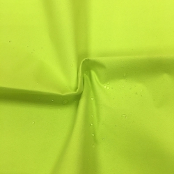 Курточная ткань с велюр эффектом, ПУ, 150 см., однотон ярко-салатовый неон