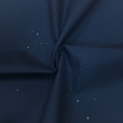 Курточная ткань с велюр эффектом, ПУ, 150 см., однотон темно-синий